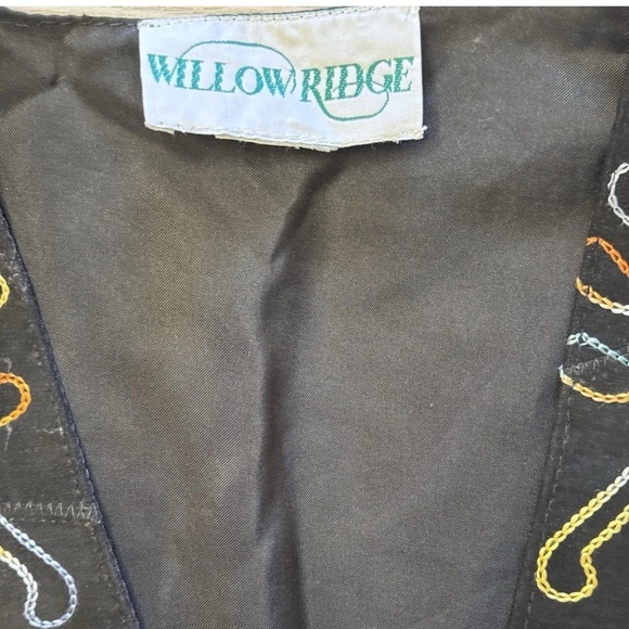 Vintage WillowRidge Womens Vest Sz S Black Embroidery Patchwork Festival Western - Picture 8 of 8